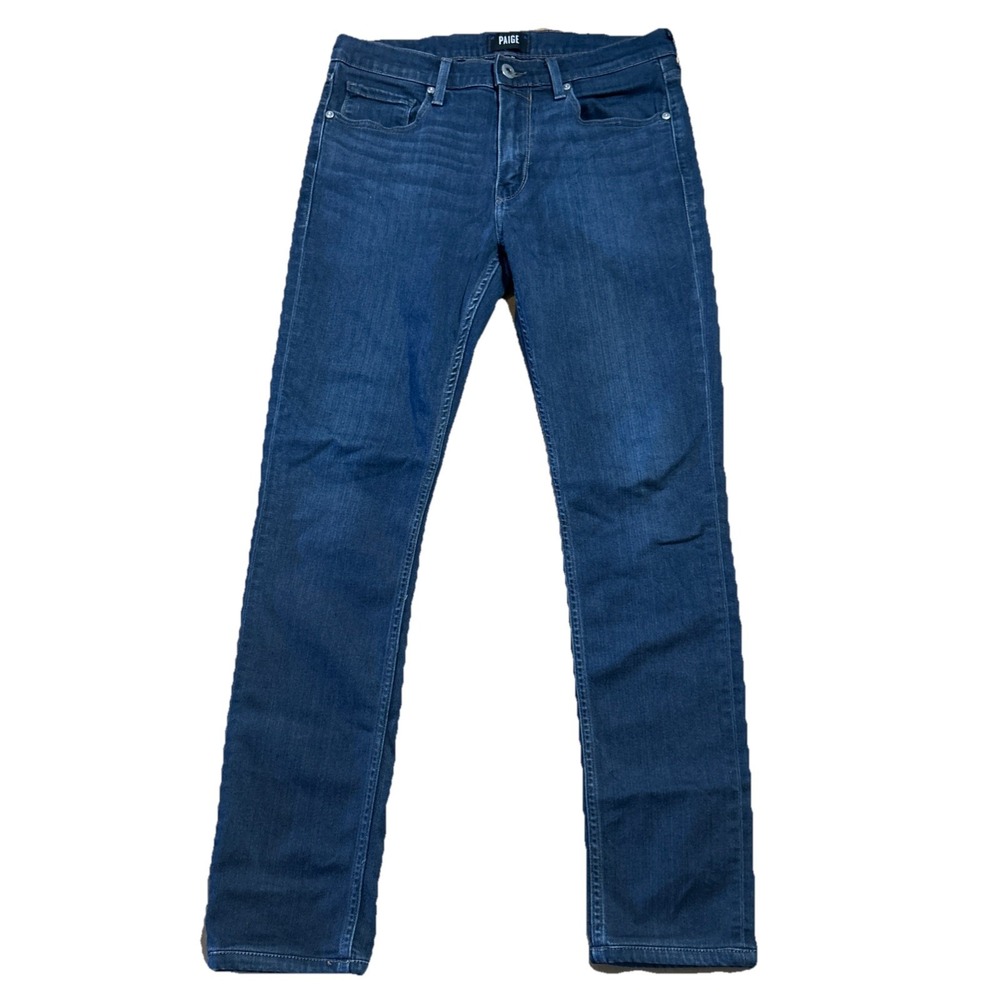 PAIGE Lennox Men's Slim Straight Jeans in Dark Blue